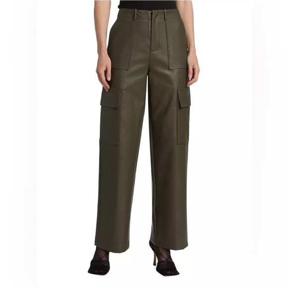 WAYF brown vegan leather Mischa cargo pant NWT - Picture 3 of 9